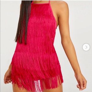 Fuchsia tassel romper